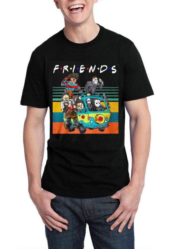 Serial Killer Friends Black T-Shirt