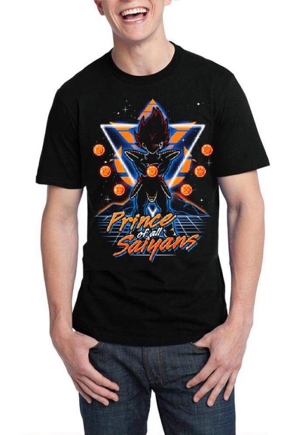 Prince Of All Saiyans Black Half Sleeve T-Shirt