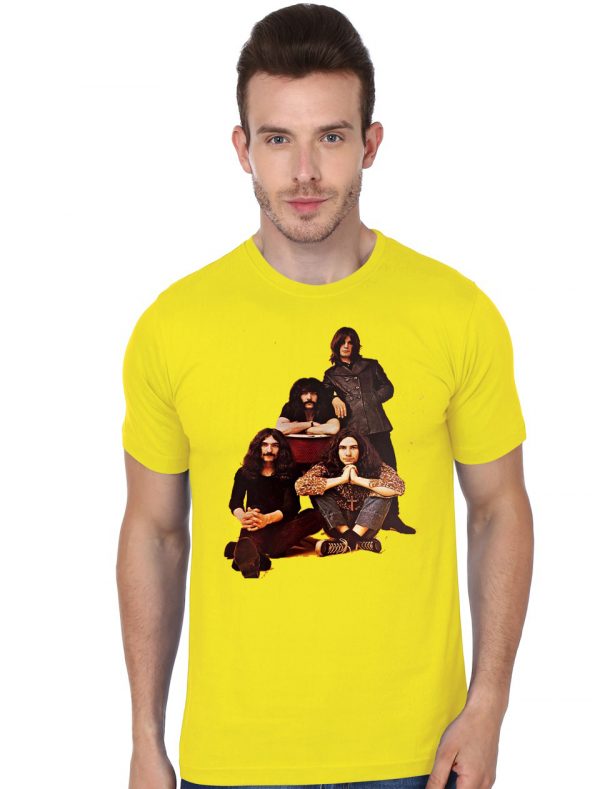 Black Sabbath Yellow  Half Sleeve T-Shirt