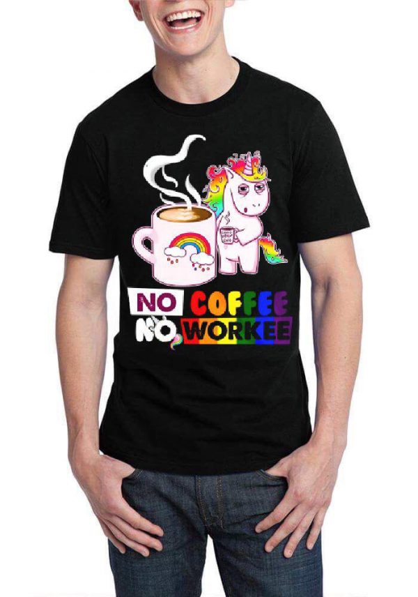 No Coffee No Workee Black Half Sleeve T-Shirt