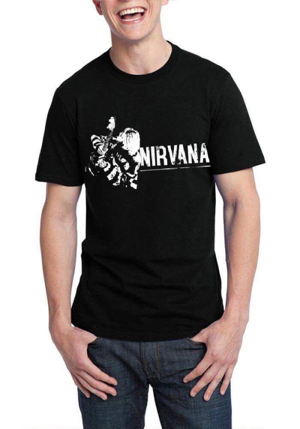 Nirvana Half Sleeve Black T-Shirt