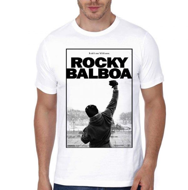 Rocky Balboa Half Sleeve White T-Shirt