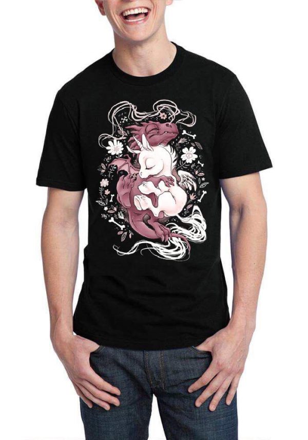 Unicorn Black Half Sleeve T-Shirt