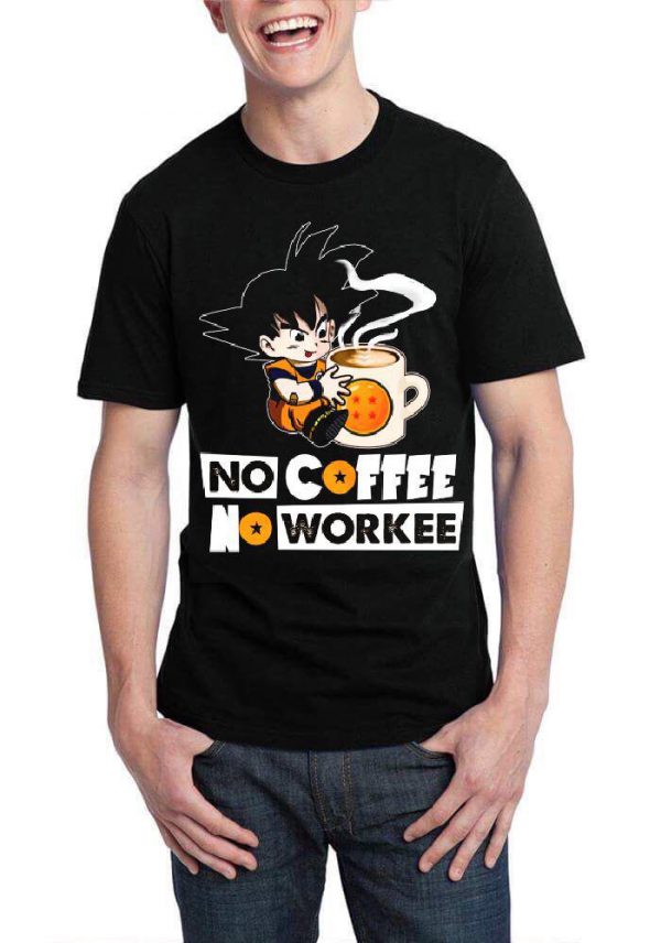 No Coffee No Workee Black Half Sleeve T-Shirt