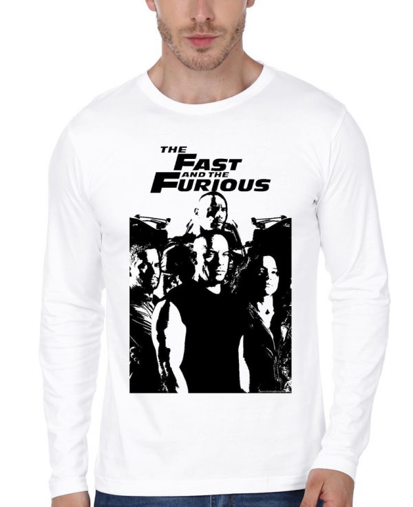 Fast And Furious Full Sleeve White T-Shirt