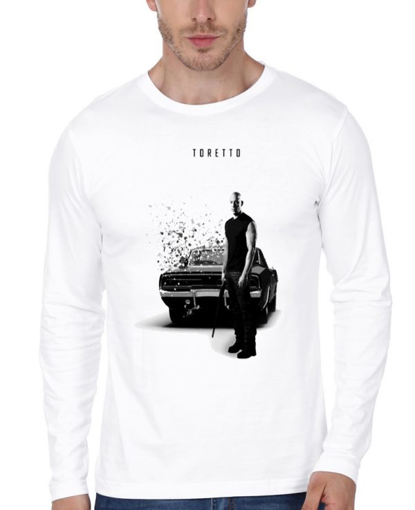 Fast And Furious Full Sleeve White T-Shirt