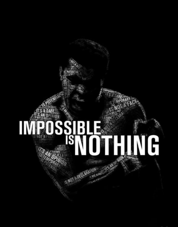 Muhammad Ali Nothing Is Impossible Black T-Shirt - Image 2