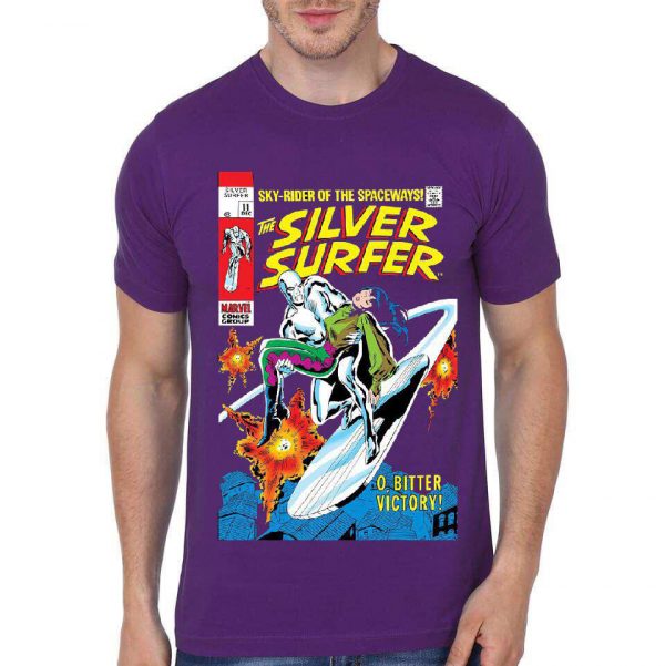 Silver Surfer Half Sleeve Purple T-Shirt