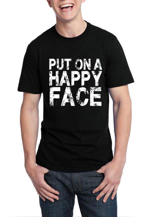 Put On A Happy Face Black T-Shirt