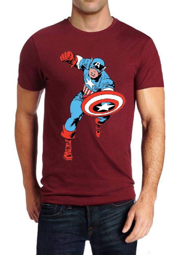 Classic Captain America Maroon T-Shirt