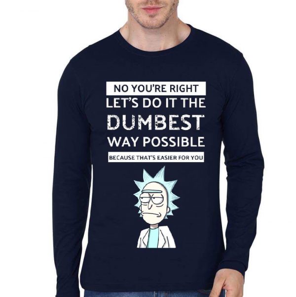 Rick And Morty Navy Blue Full Sleeve T-Shirt