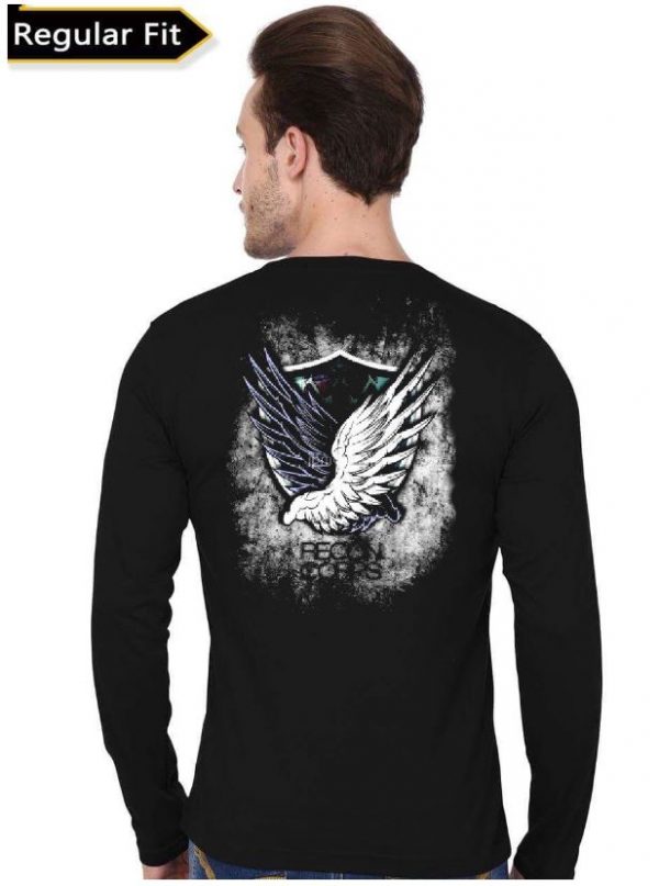 Wings Of Freedom Full Sleeve Black T-Shirt - Image 2