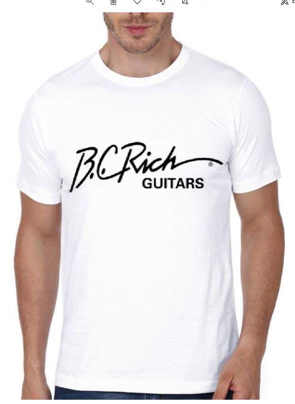 BC Rich Guitars Half Sleeve White T-Shirt