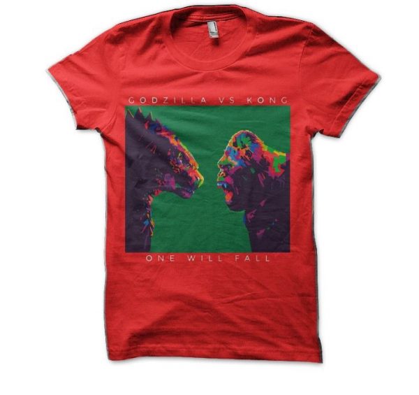 Godzilla vs King Kong Red Half Sleeve T-Shirt