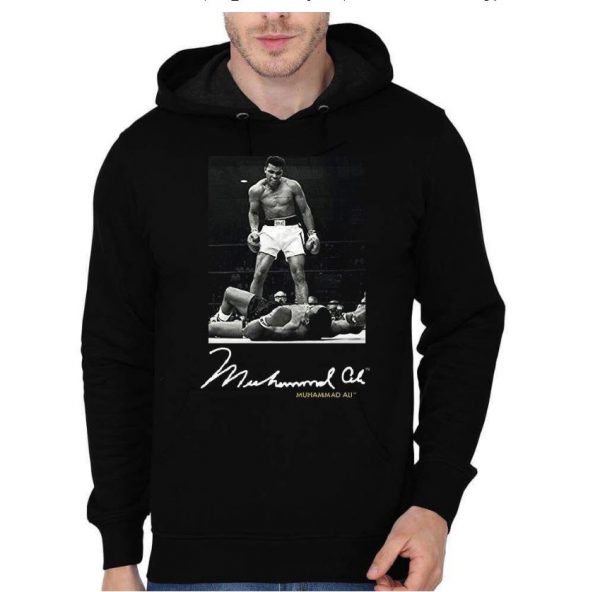 muhammad ali signatured Black hoodie