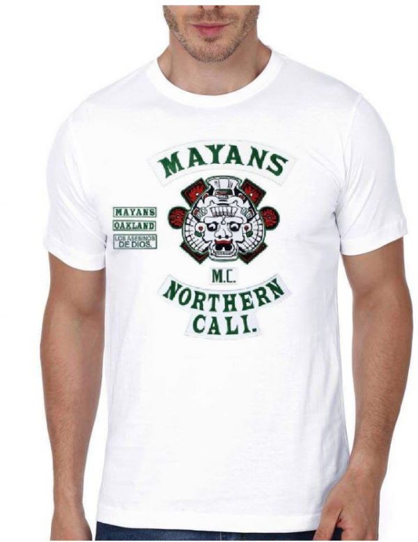 Mayans White Half Sleeve T-Shirt