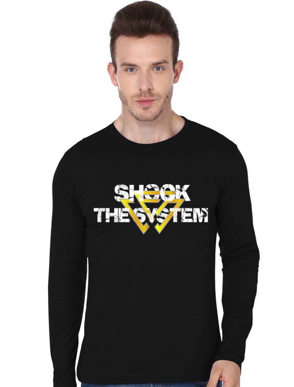 Shock The System  Black Full Sleeve T-Shirt