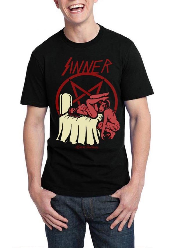 Sinner Half Sleeve Black T-Shirt