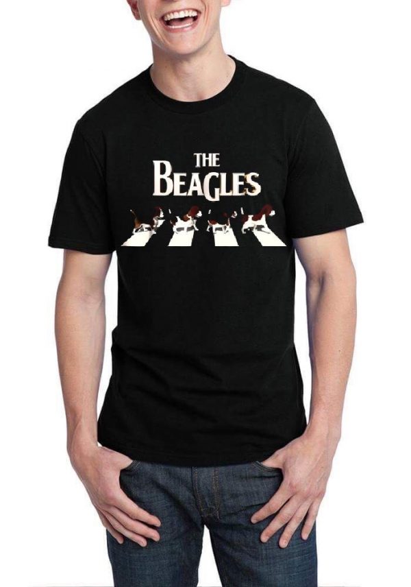 The Beagles Half Sleeve Black T-Shirt