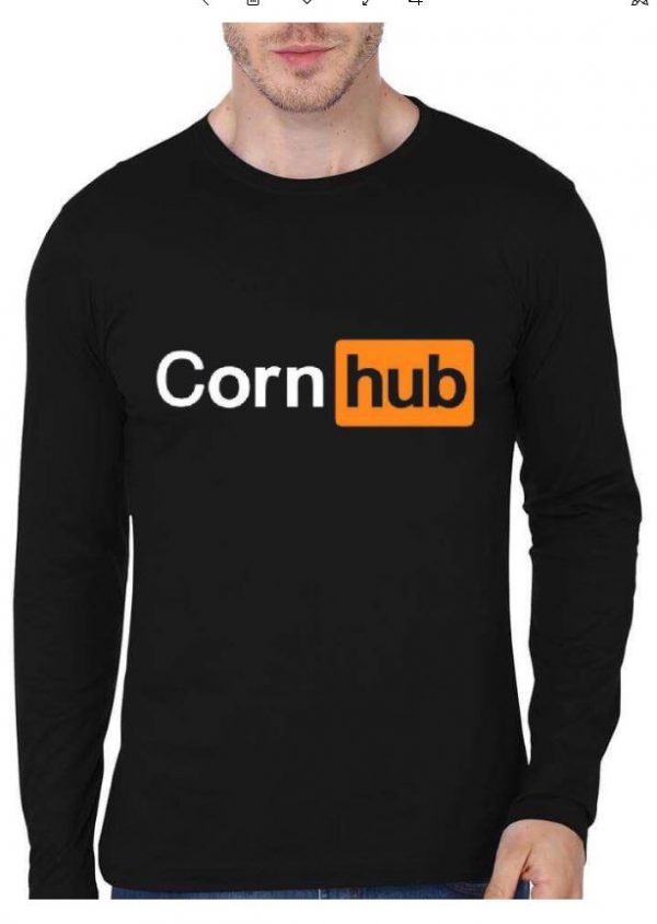 Corn Hub Full Sleeve Black T-Shirt