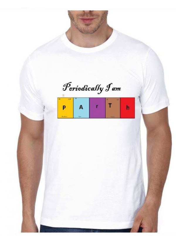 Periodically I Am Parth Half Sleeve White T-Shirt