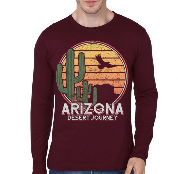 Arizona State Desert Journey Retro Shirt for Men Women and Kids Tank Top Full Sleeve T-Shirt