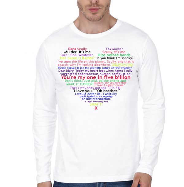 XF Love White Full Sleeve T-Shirt