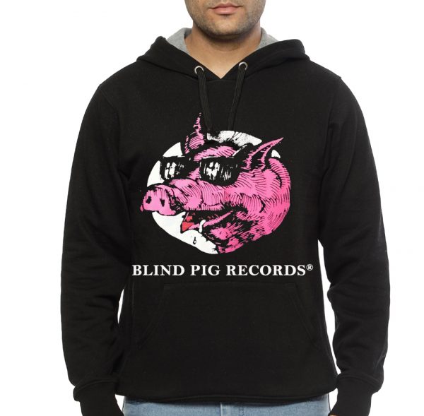 Check out this awesome Vintage 90s Blind Pig Records Black Hoodie