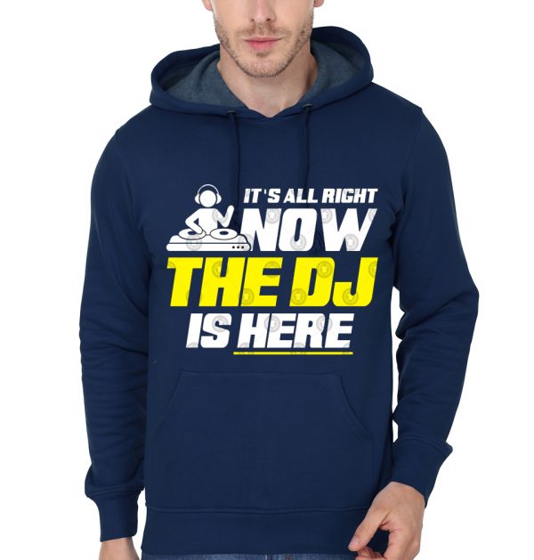 The Dj is Here Navy Blue Hoodie