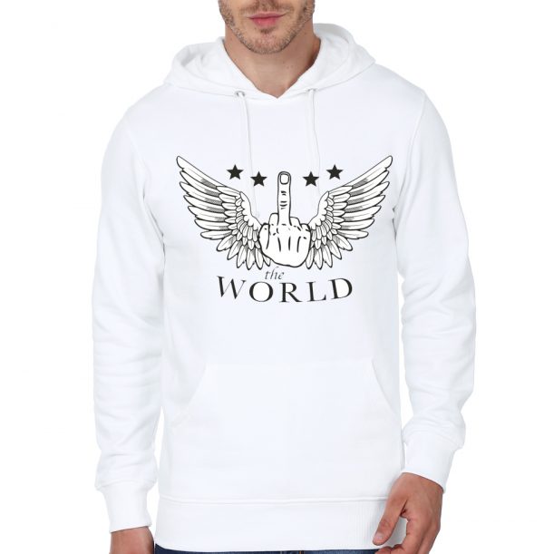 FU** the World White Hoodie