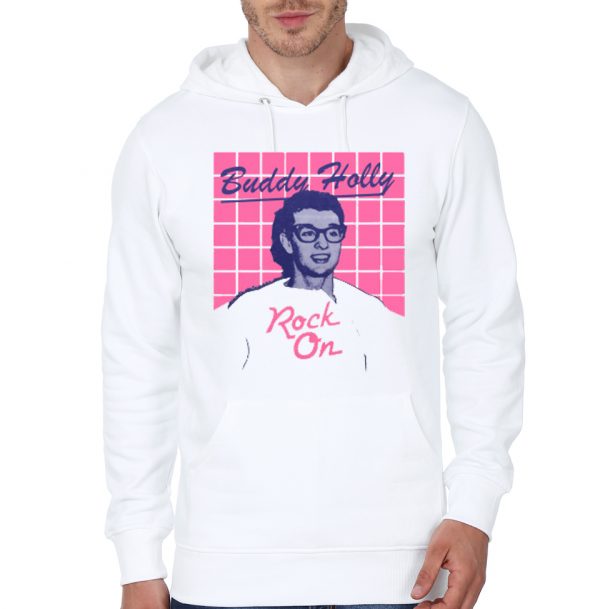 Buddy Holly-Rock On White Hoodie