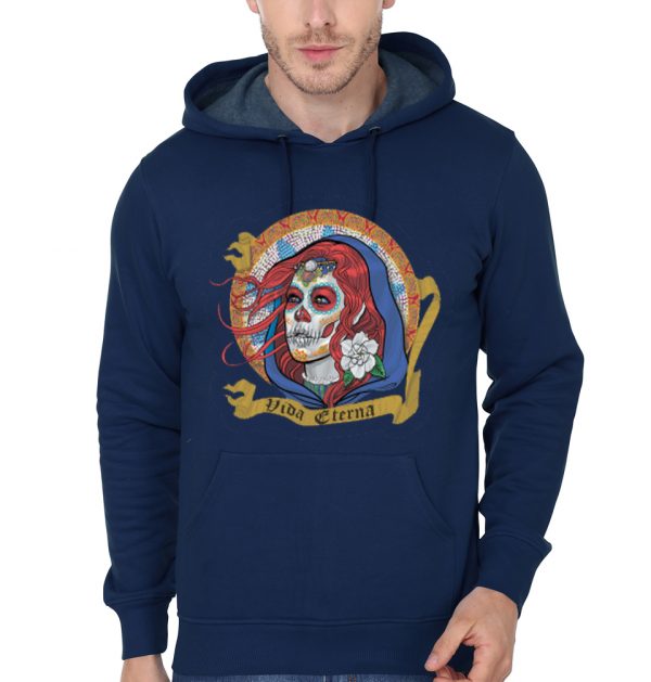 Red Catrina Navy Blue Hoodie