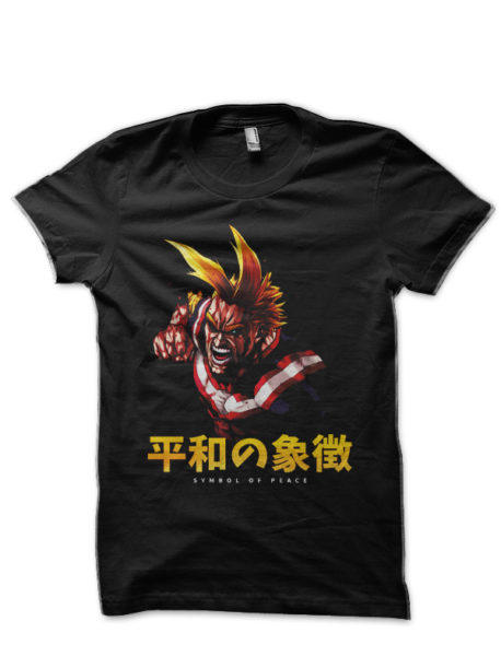 All Might - Symbol of peace BNHA Black T-Shirt