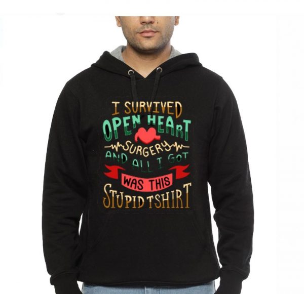 Survived Open Heart Surgery Black Hoodie