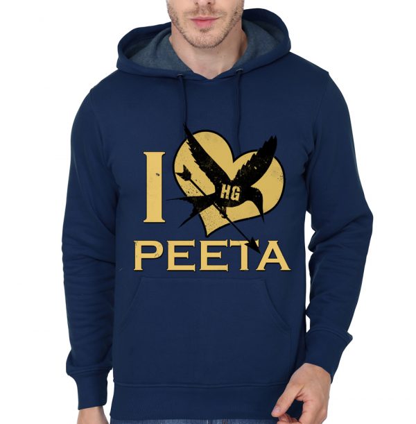 I Heart Peeta Navy Blue Hoodie