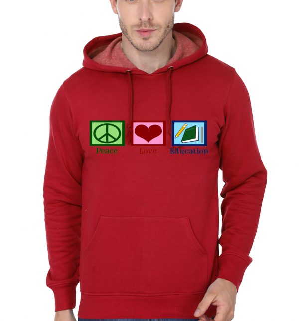 Peace Love Education Red Hoodie