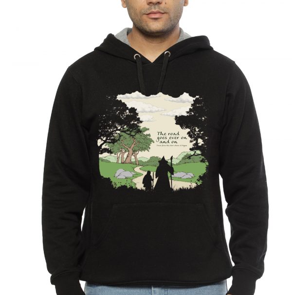 The Road Goes On Black Hoodie