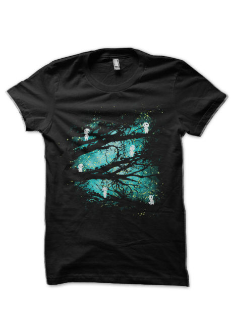 Tree Spirits Black Half Sleeve T-Shirt