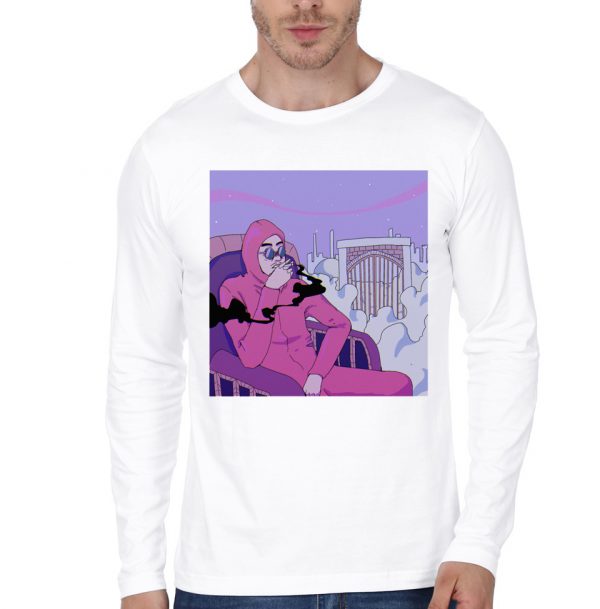 Pink Guy White Full Sleeve T-Shirt