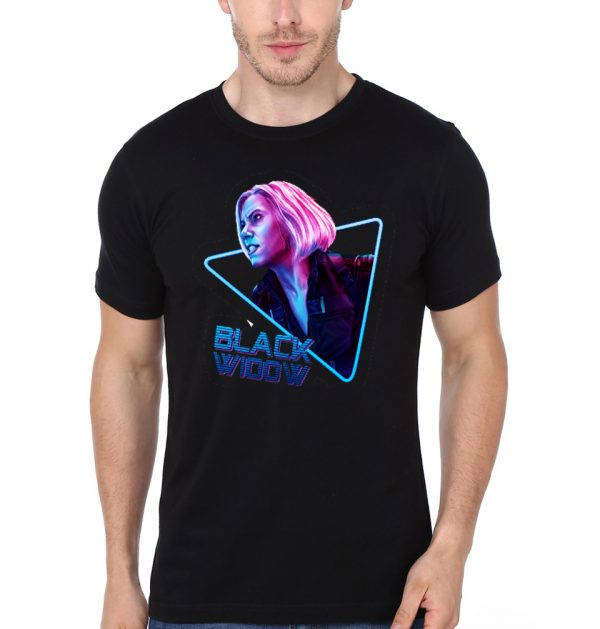 Black Widow - Retro Black T-Shirt