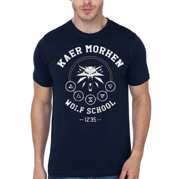 Wolf School -- The Witcher Navy Blue T-Shirt