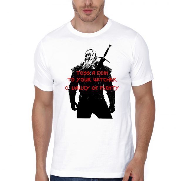 Toss a coin to your witcher White T-Shirt