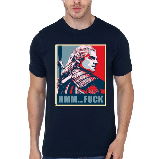 Hmm... F*ck! - Geralt of Rivia Navy Blue T-Shirt