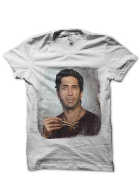 Ross Geller With Unagi Half Sleeve White T-Shirt