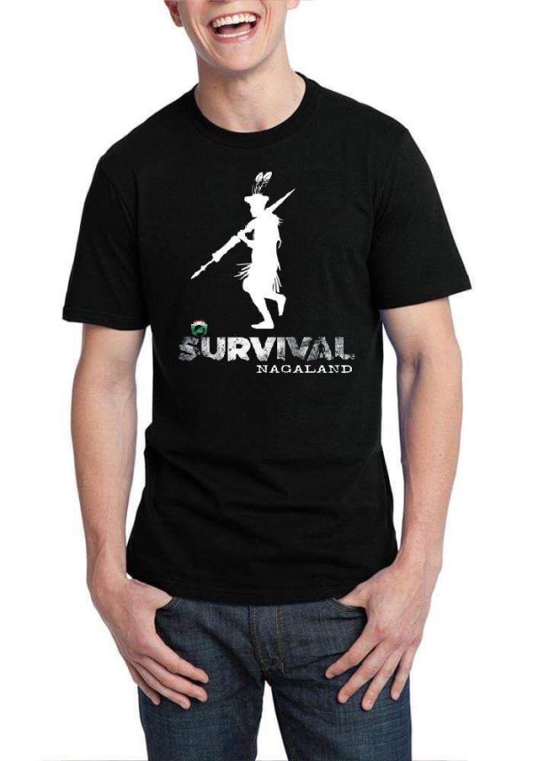 Survival Nagaland Half Sleeve Black T-Shirt