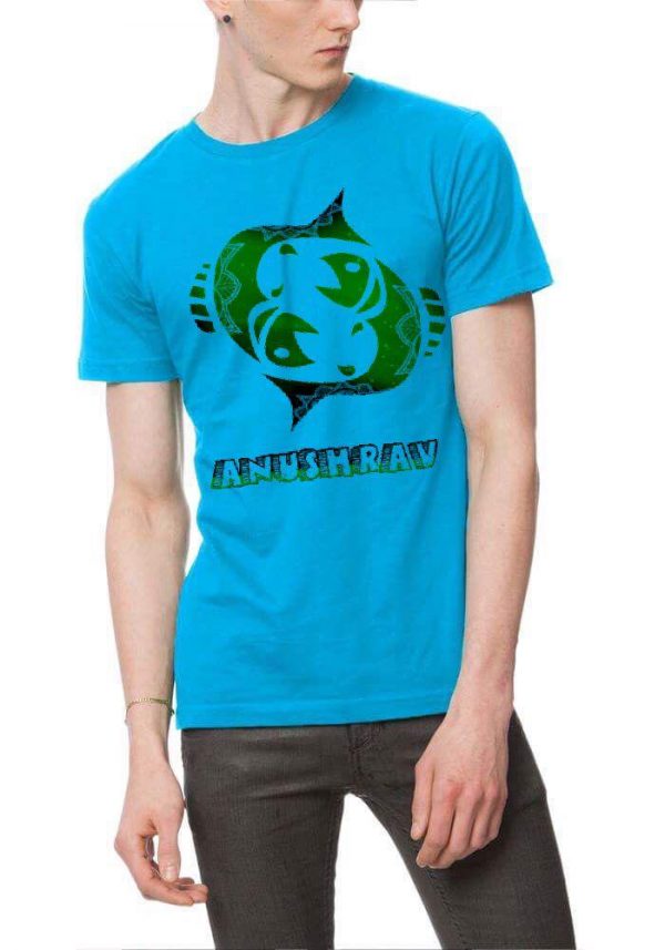 Anushrav Half Sleeve Light Blue T-Shirt