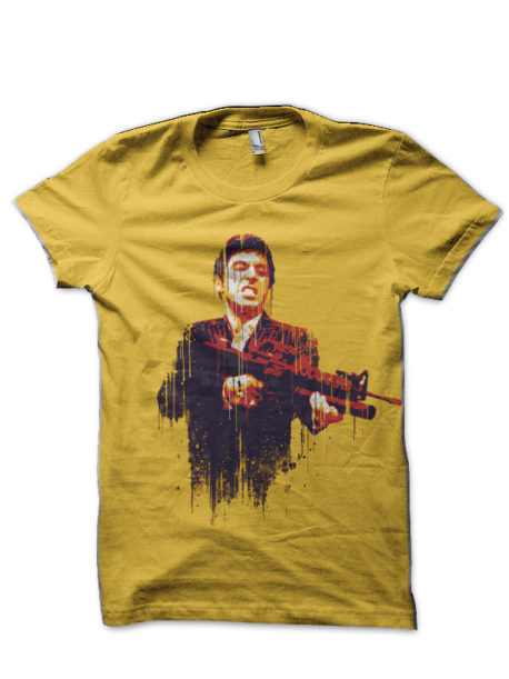 Scarface Half Sleeve Yellow T-Shirt