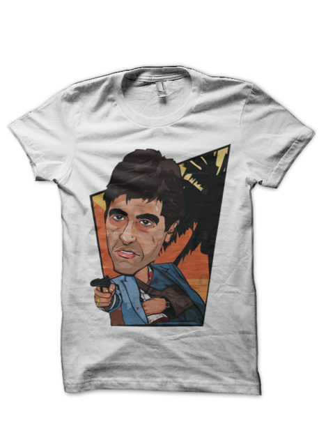 Scarface Half Sleeve White T-Shirt
