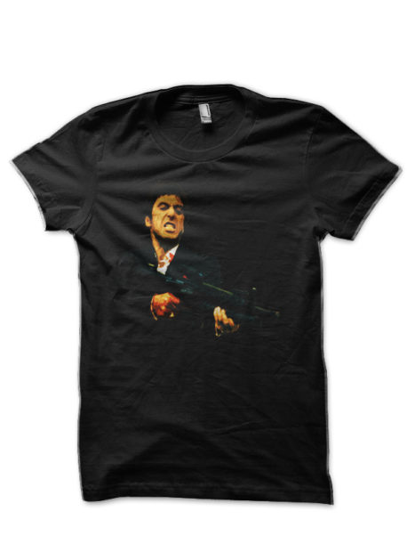 Scarface Half Sleeve Black T-Shirt