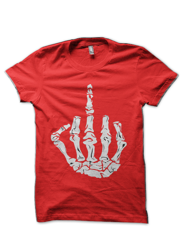 Middle Finger Middlefinger Skull Skulls Bones T-Shirt - Swag Shirts